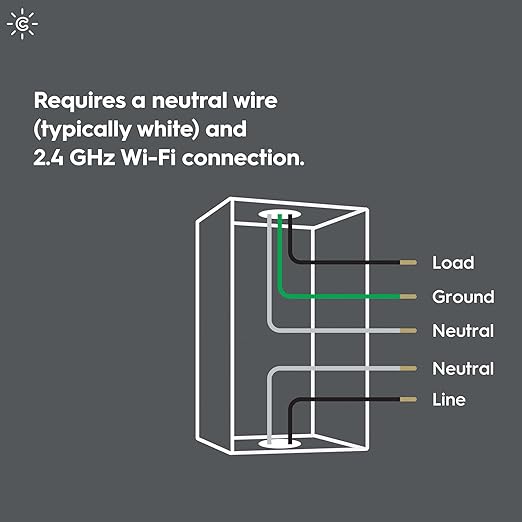 GE CYNC Smart Light Switch, Toggle Style, Neutral Wire Required, Bluetooth and 2.4 GHz 4-Wire Wi-Fi Switch, Works with Alexa and Google (1 Pack)