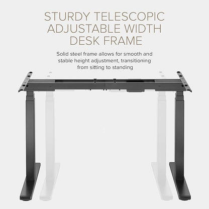 POUT TEKDEC Dual Motor 3-Stage Electric Adjustable Standing Computer Desk Base 24.4” - 51" Height for Home and Office (Black)