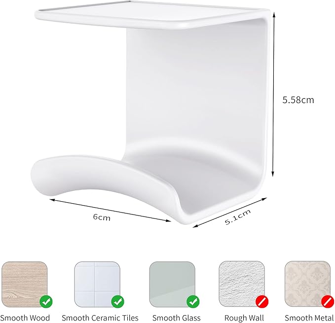 HomeMount Headphone Hook Under Desk - Headphone Holder Under Table, Adhesive Gaming Headphone Stand Hanger Desk Mount for Most Headphone（White）