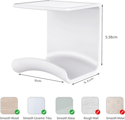 HomeMount Headphone Hook Under Desk - Headphone Holder Under Table, Adhesive Gaming Headphone Stand Hanger Desk Mount for Most Headphone（White）