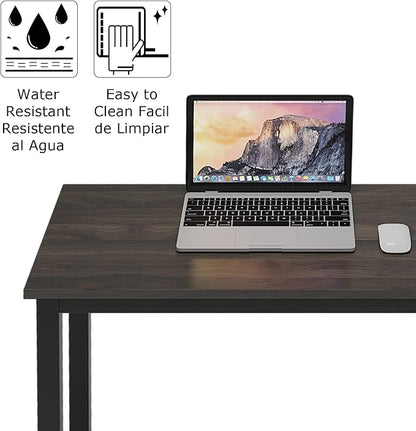 SogesGame Computer Desk, 63 inches Office Desk Computer Table Study Writing Desk Workstation for Home Office, Dining Table Walnut