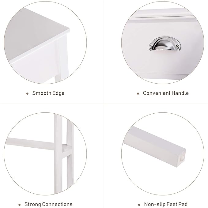 Giantex with One Drawer and One Storage Shelf, White Finish