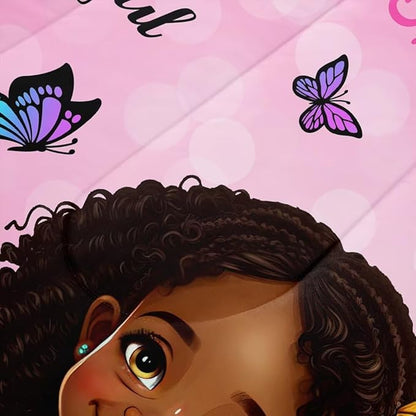 Black Girl Comforter Set Full for Kids Teens,God Says You are Comforter Set for Black Women,Black Girl Magic Bedding Set,African American Girl Bed Bedroom Set