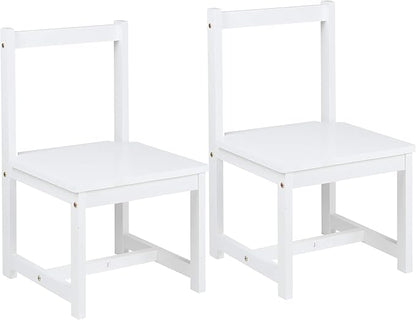 Amazon Basics Solid Wood Kids Activity Chair Set, 23.8-Inch Height - 2-Pack, White