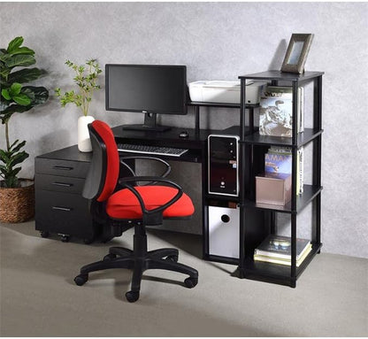 Acme Lyphre Wooden Rectangle Top Computer Desk with Keyboard Tray in Black