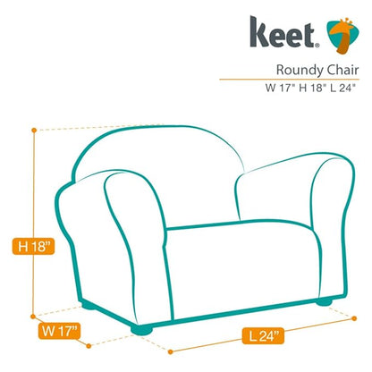 KEET Roundy Kid's Chair, Gingham Chair Only, Brown