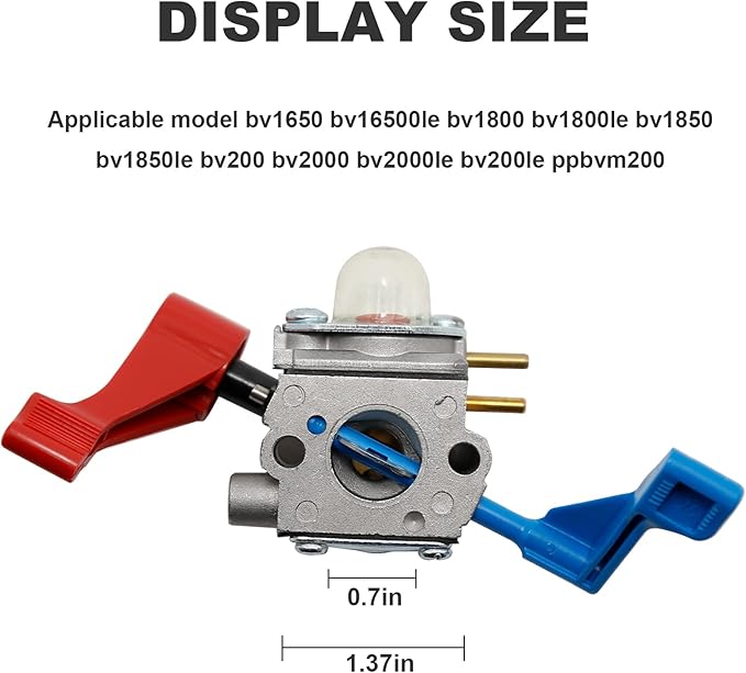 C1U-W12A Carburetor with Air Filter Repower Kit Replacement for Poulan FL1500 FL1500LE Leaf Blower C1U-W12B 530071629