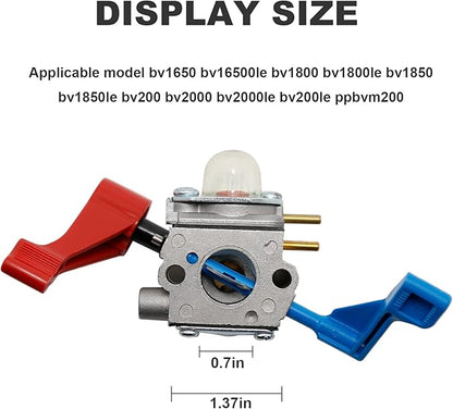 C1U-W12A Carburetor with Air Filter Repower Kit Replacement for Poulan FL1500 FL1500LE Leaf Blower C1U-W12B 530071629