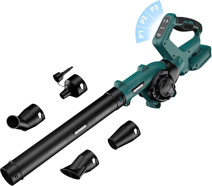 Leaf Blower, Cordless Leaf Blower for Makita 18V Battery, 3 Speed Modes Up to 200MPH, 270° Rotatable Electric Leaf Blower with 4 Blowing Nozzles for Lawn Care and Yard(Battery Not Included)