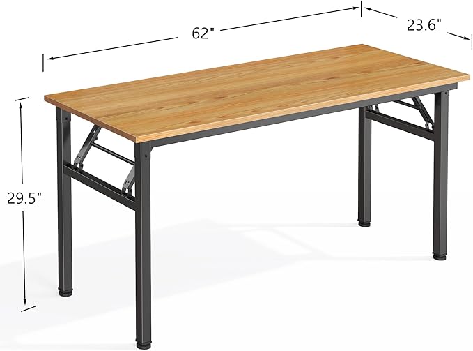 Computer Desk, 61.9 inches Folding Table Home Office Desk for Home Office, Gaming Desk, No Install Needed, Multifunctional Laptop Table