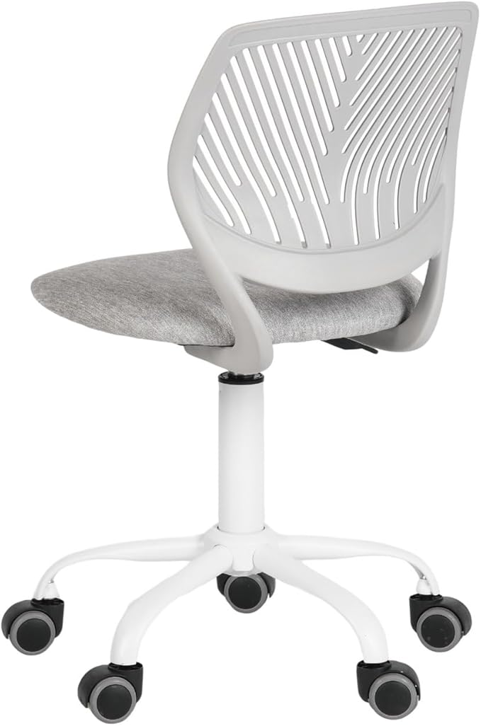 FurnitureR Writing Task Chair for Teens Boys Girls 360 Rolling Wheels Fabric Soft Pad Seat Breathable Backrest, Height Adjustable Liftup 29.5"-34.3", Morandi Grey