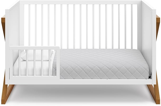 Storkcraft Equinox 3-in-1 Convertible Crib (Vintage Driftwood) Easily Converts to Toddler Bed & Daybed, 3-Position Adjustable Mattress Support Base, Modern Two-Tone Design for Contemporary Nursery