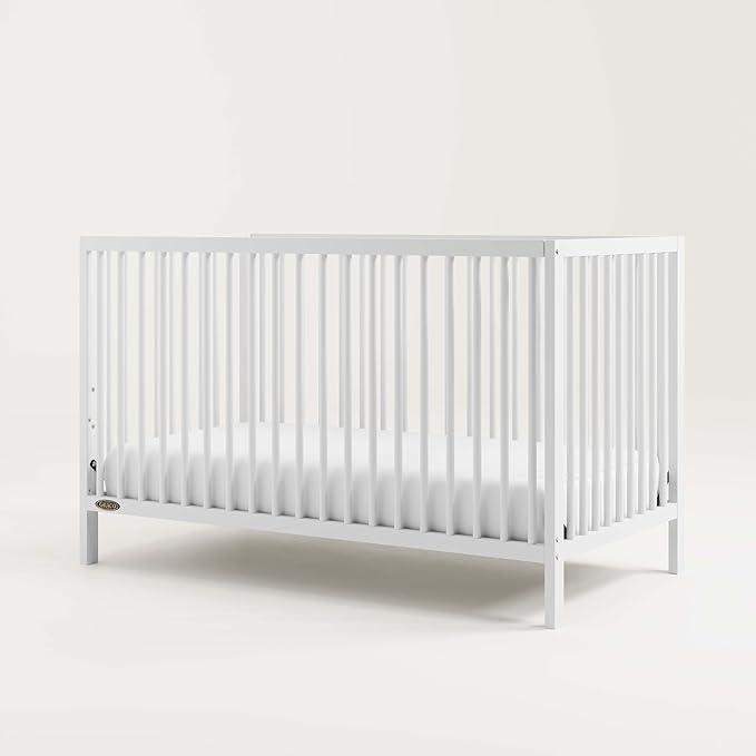 Graco Teddi 5-in-1 Convertible Crib (White) – GREENGUARD Gold Certified, Converts to Daybed, Toddler & Twin Bed with Headboard and Footboard, Adjustable Mattress Height