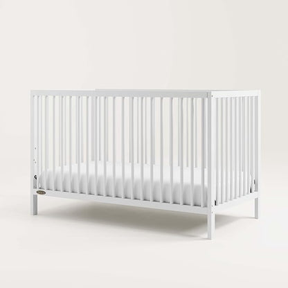 Graco Teddi 5-in-1 Convertible Crib (White) – GREENGUARD Gold Certified, Converts to Daybed, Toddler & Twin Bed with Headboard and Footboard, Adjustable Mattress Height