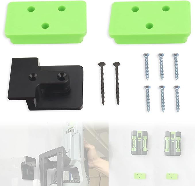 DECKMAN 1 x Leaf Blower Wall Mount | Holder | 2 x Battery Holders Compatible with EGO Leaf Blower/Battery, Blower Wall Mount for EGO 530 615 650 CFM Blower, Battery Mounts Fit for EGO 54v Batteries