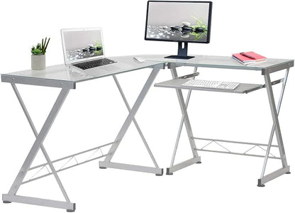 NicBex Laik-DW-00048-DX Desks, 61.75" W x 45.25" D x 29.5" H, White