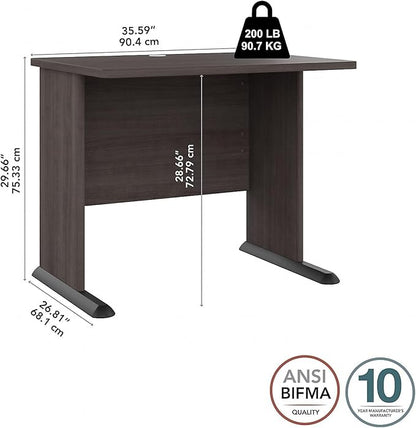 Bush Business Furniture Studio A Small Computer Desk, Commercial-Grade Gaming and Work Table for Home or Professional Office, 36W, Storm Gray