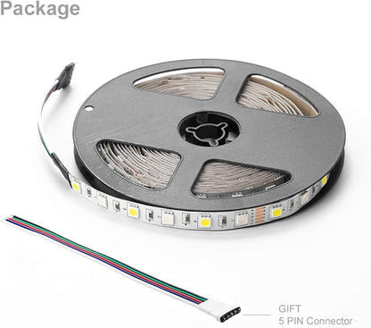 BTF-LIGHTING 5050 RGBW RGB+Cool White(6000K-7000K) 150RGB+150White LED Tape Light 5m 16.4ft 60LED/m Multi-Colored IP30 10mm Width FPCB DC12V for Bedroom Home Decoration(No Adapter or Controller)