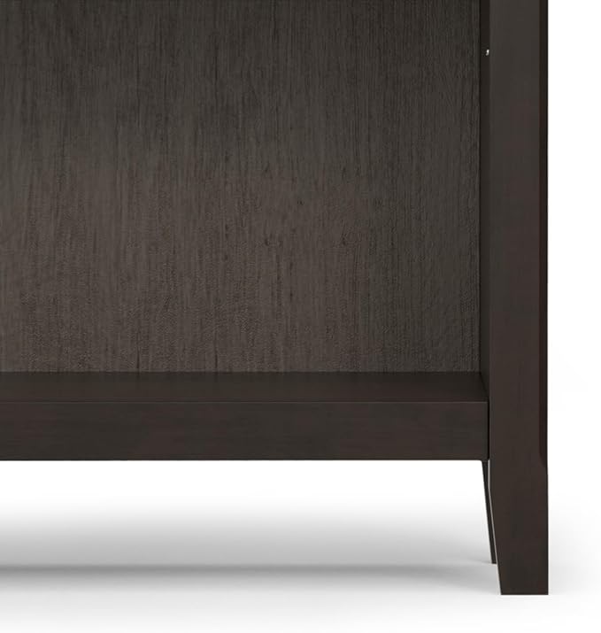 SIMPLIHOME Amherst SOLID WOOD Transitional 5 Shelf Bookcase for The Living, Study Room and Office, 36 inch, Hickory Brown