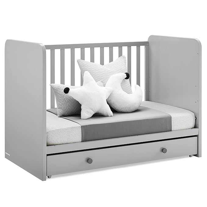 GAP babyGap Graham 4-in-1 Convertible Crib with Storage Drawer - Greenguard Gold Certified, Grey/Dark Grey