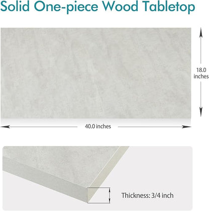 Kaboon Universal Tabletop 40"x18", Solid One-Piece Melamine Table Top, Double Desk L-Desk Floating Desk DIY, Home and Office,Sea Salt/White