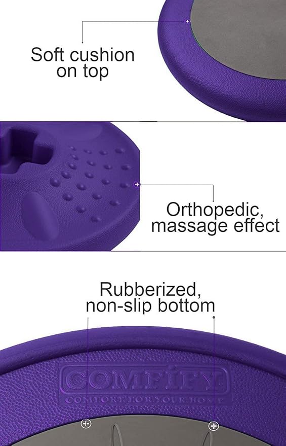 Studico ActiveChairs Kids Wobble Chair, Flexible Elementary Classroom Seating, Improves Focus, Posture and Helps ADHD/ADD, Sensory Desk Chairs, Pre-Teen 17.75" Active Fidget Chairs, Ages 7-12, Purple