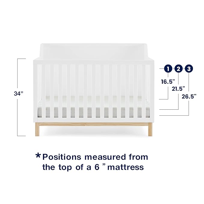 babyGap by Delta Children Oxford 6-in-1 Convertible Crib TrueSleep 2-Stage Deluxe Crib and Toddler Mattress (Bundle)
