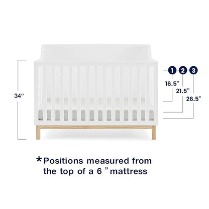 babyGap by Delta Children Oxford 6-in-1 Convertible Crib TrueSleep 2-Stage Deluxe Crib and Toddler Mattress (Bundle)