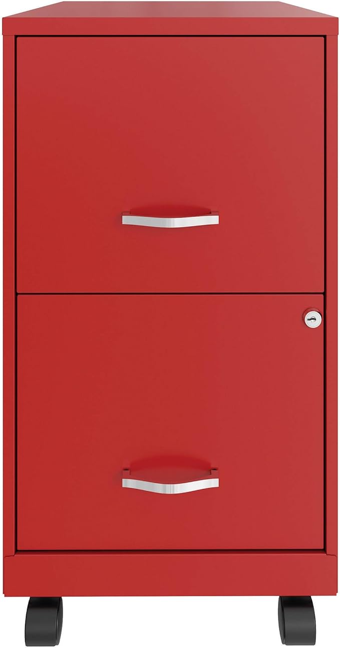 LYS SOHO File/File Mobile File Cabinet, Red