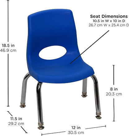 Angeles H, Blue with Chrome Legs MyPosture Children's Chair, 8-inch