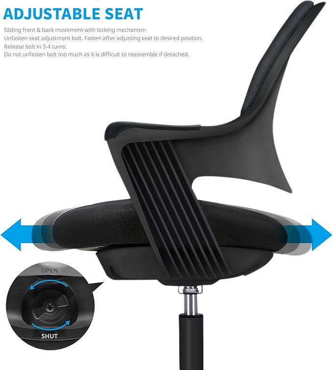 Kids Desk Chair: Ergonomic Kids Computer Chair | Adjustable Kids Office Chair with Wheels & Arms | Study Chair for Girls and Boys - Kids Chair Desk with Wheel Covers (Piano Black)