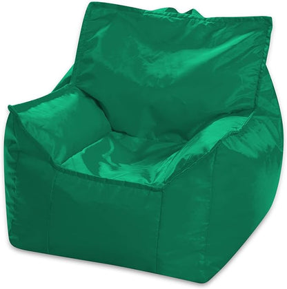 Posh Creations Structured Comfy Bean Bag Chair for Gaming, Reading, and Watching TV, Newport Chair, Microsuede - Tide Pool