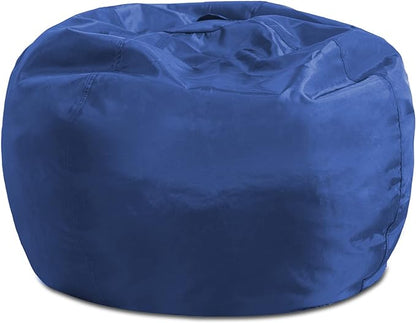 Posh Creations Structured Comfy Seat for Playrooms and Bedrooms, Large Bean Bag Chair, 100in Round Classic Bean Bag, Navy