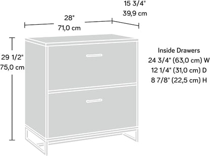 Sauder Tremont Row 2-Drawer Lateral File Cabinet, L: 27.95" x W: 15.71" x H: 29.53", Mystic Oak