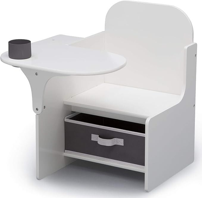 Delta Children MySize Chair Desk With Storage Bin, Bianca White