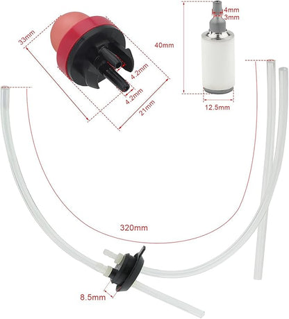 581798001 Fuel Line 581798001 Air Filter Kit for Husqvarna 125B Fuel Line Kit 125 B 125BX 125BVX Handheld Leaf Blower with Fuel Filter Grommet Primer Bulb Spark Plug
