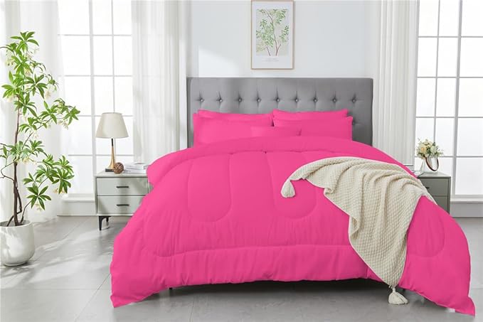 3 Piece Solid Color All Season Bedding Comforter Set Microfiber Soft Lightweight Bedding Set for Kids Teens Adults Room Decor with 1 Comforter and 2 Pillowcases Twin