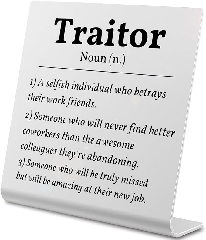 funny coworker gifts Sarcastic Farewell Gifts for Coworkers Women Work Bestie Gifts Going Away Gift for Coworkers Woman Good Luck Gifts for Leaving Colleague Farewell Signs Gift (Silver) LD15