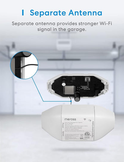 Smart WiFi Garage Door Opener Remote, App Control, Works with Alexa, Google Assistant and SmartThings, No Hub Needed