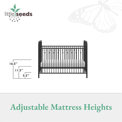 Little Seeds Monarch Hill Ivy Metal Baby Crib, Black