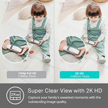 Kasa Smart 2K QHD Indoor Security Camera, Person/Baby Crying/Motion Detection, 2-Way Audio, 30Ft. Night Vision, Cloud/SD Card Storage(Up to 256 GB), Works with Alexa & Google Home (KC400)