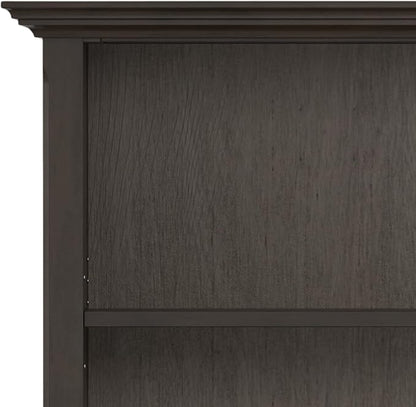 SIMPLIHOME Amherst SOLID WOOD Transitional 5 Shelf Bookcase for The Living, Study Room and Office, 36 inch, Hickory Brown
