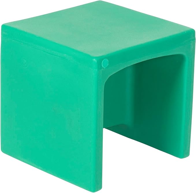 Children's Factory 3-in-1 Cube Chair for Kids, Flexible Seating Classroom Furniture, 1-Pack, Green
