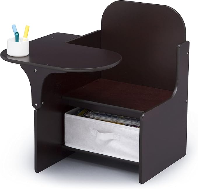 Delta Children MySize Chair Desk With Storage Bin, Dark Chocolate