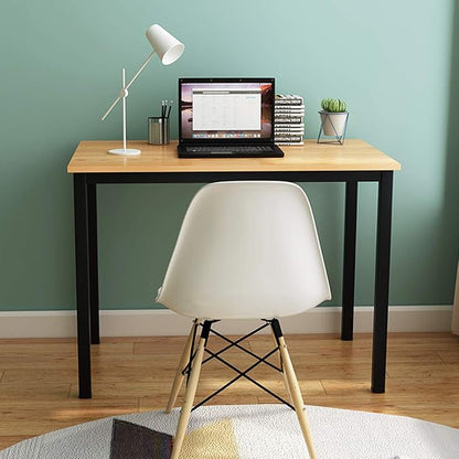 SogesGame Small Computer Desk, 39.4 inches Small Office Desk Computer Table Study Writing Desk Workstation for Home Office,Teak Black
