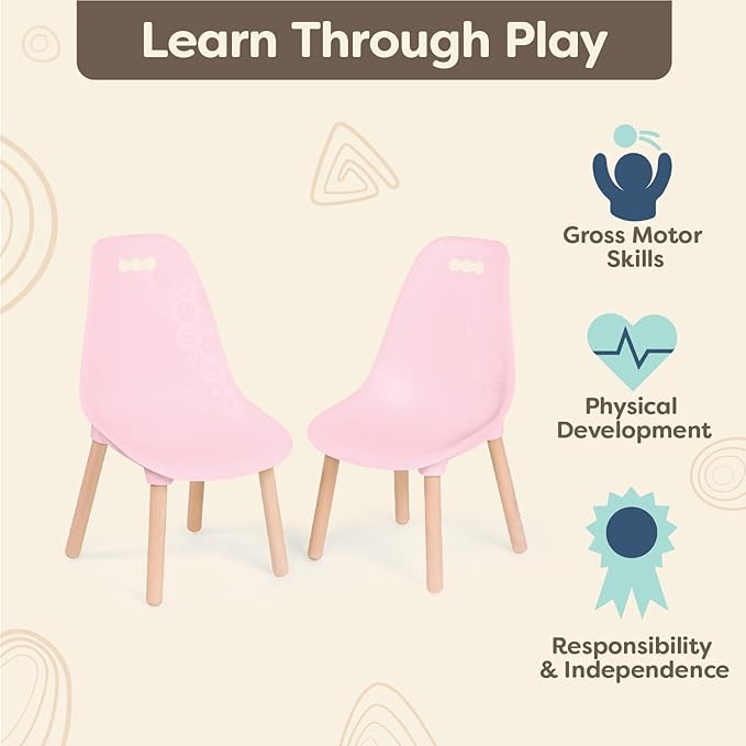 B. toys Pink B. Spaces Chairs Set