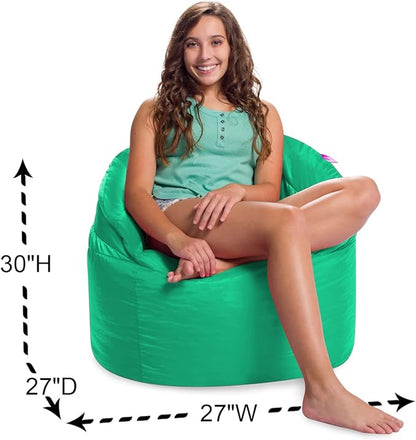 Posh Creations Structured Comfy Bean Bag Chair for Gaming, Reading, and Watching TV, Sonoma Lounge, Microsuede - Tide Pool
