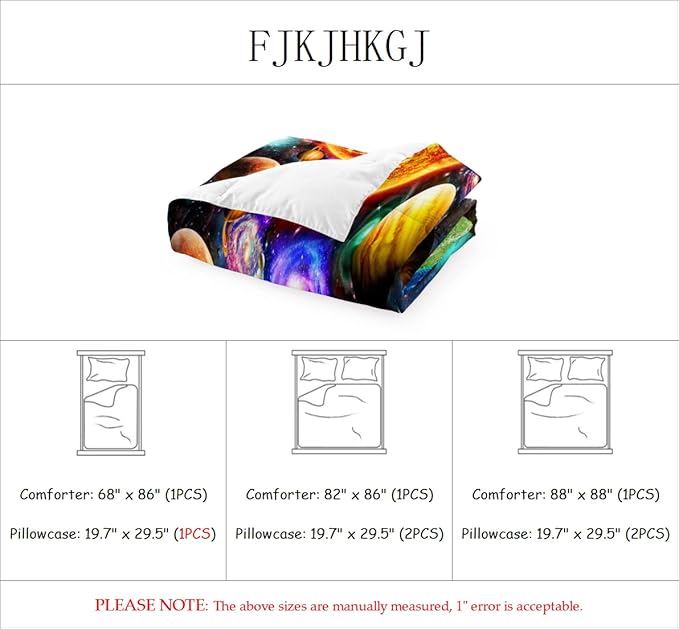 Space Comforter Set Queen Size Planet Universe Bedding Set Queen Solar System Galaxy Bed Comforter Sets Outer Space Home Decor for Boys Bedroom Earth Quilt Set with 1 Comforter 2 Pillowcases