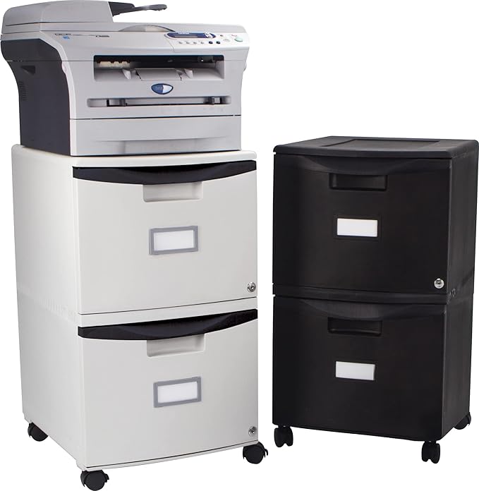 Storex 61311A01C File Cabinet, 1-Pack, Gray/Black