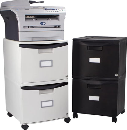 Storex 61311A01C File Cabinet, 1-Pack, Gray/Black